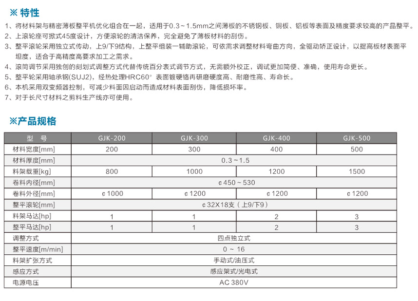 掀开式料架兼精密整平机